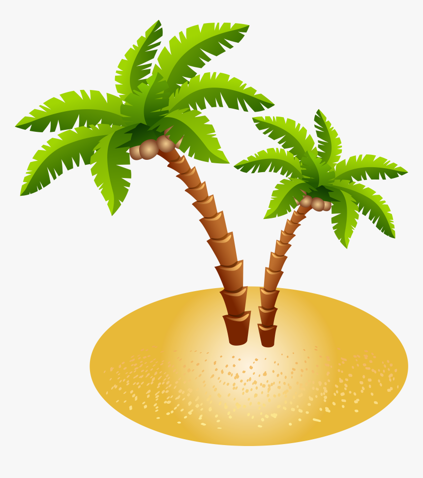 And Island Sand Transparent Palms Free Transparent - Palm Tree Clipart Transparent Background, HD Png Download, Free Download