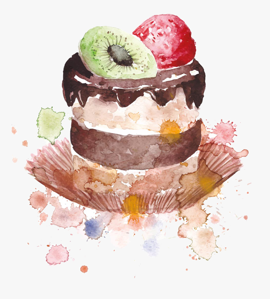 Desserts Clipart Watercolor, HD Png Download, Free Download
