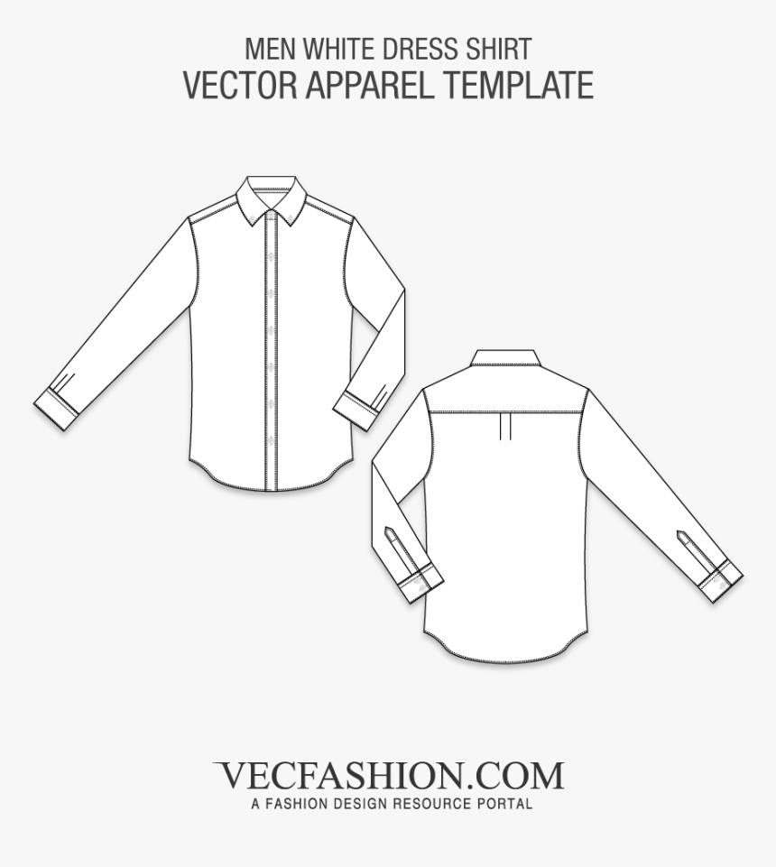 White Full Sleeved Dress Shirt Template
 Class=lazyload - Polo Shirt Template Women, HD Png Download, Free Download