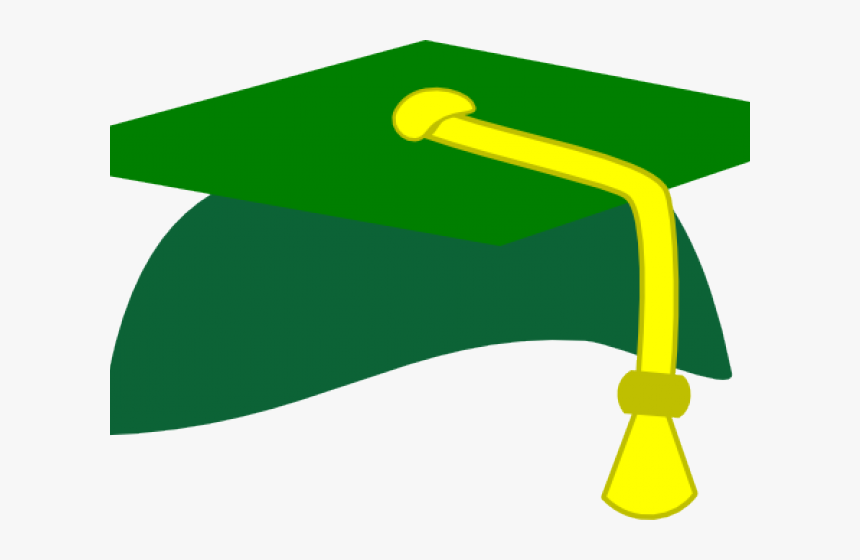 Gown Clipart High School Cap - Graduation Cap Clipart Green, HD Png Download, Free Download