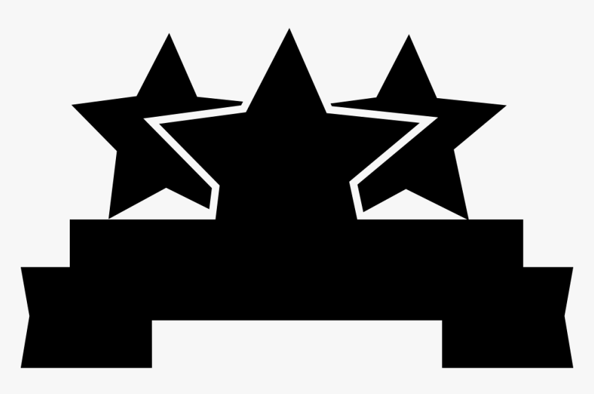 Ribbon Star Png - Black Png Ribbon Banner, Transparent Png, Free Download