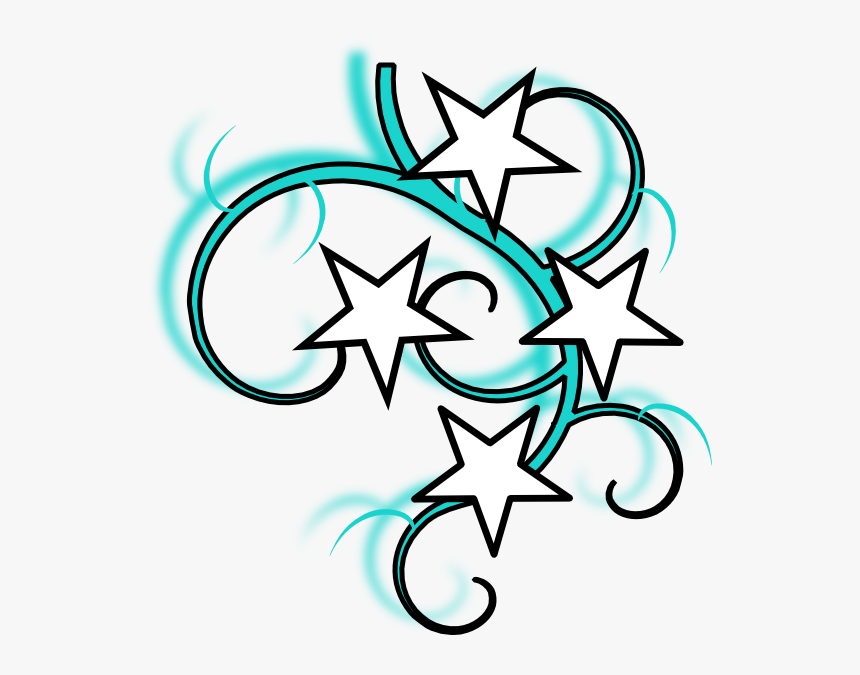 Star Tattoos Clipart Vector - Swirl Star Clip Art, HD Png Download, Free Download