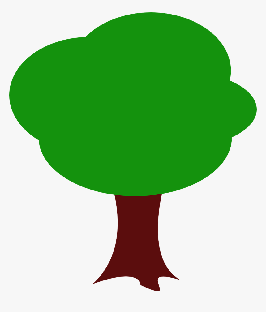 Tree, Green, Stem, Crown, Nature, Leaves, Cartoon - Paper Tree Clip Art, HD Png Download, Free Download