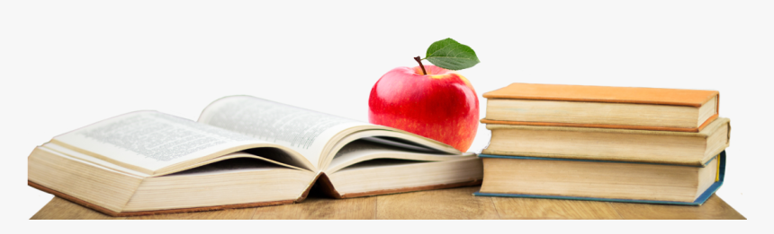Books And Apple On Desk - Books And Apple Png, Transparent Png, Free Download