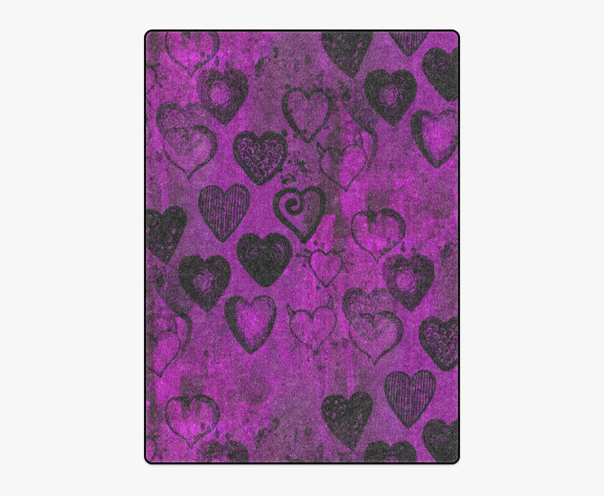 Grunge Purple Hearts Blanket 58x80 - Motif, HD Png Download, Free Download