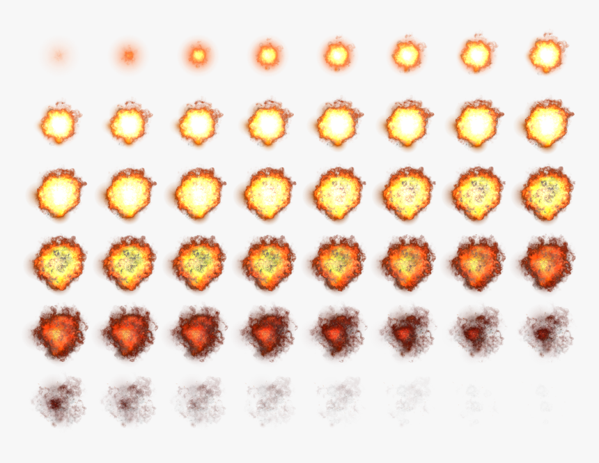 Drawn Explosions Sprite - Transparent Explosion Sprite Sheet, HD Png Download, Free Download