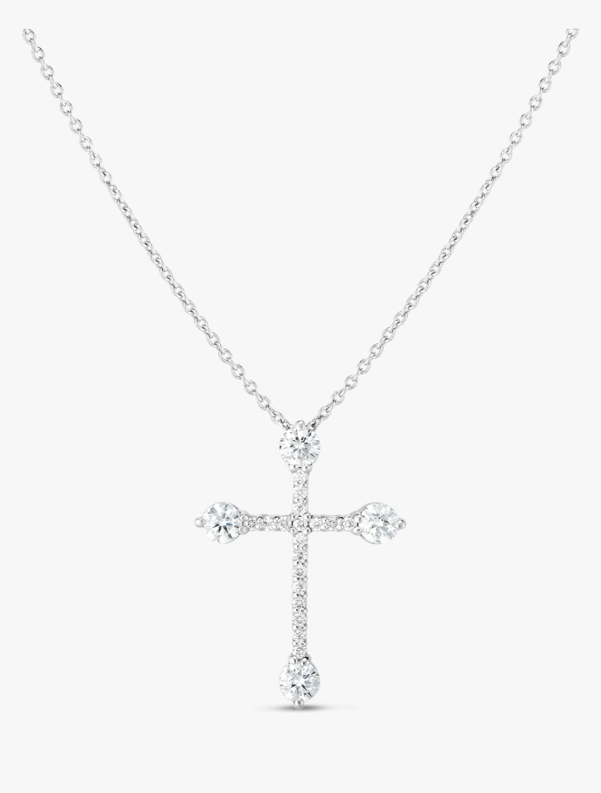 Roberto Coin Diamond Cross Necklace In 18k White Gold - Locket, HD Png Download, Free Download