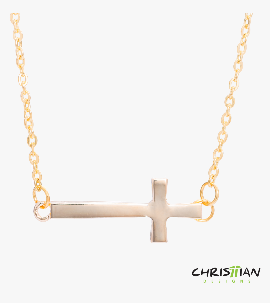 Horizontal Cross Necklace - アンティーク ゴールド ネックレス チェーン, HD Png Download, Free Download