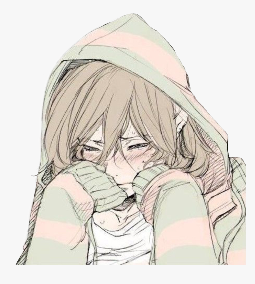 Depressed Sad Anime Girl Crying, HD Png Download, Free Download