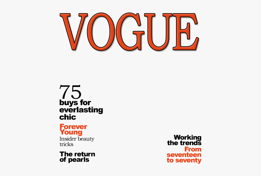 Blank Vogue Magazine Cover - Vogue Mag Cover Template, HD Png Download, Free Download