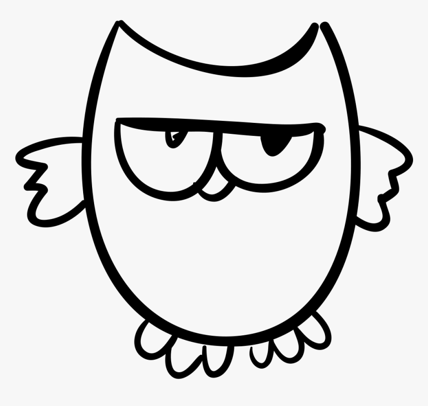 Owl Night Bird Outline - Owl Outline With Glasses, HD Png Download, Free Download