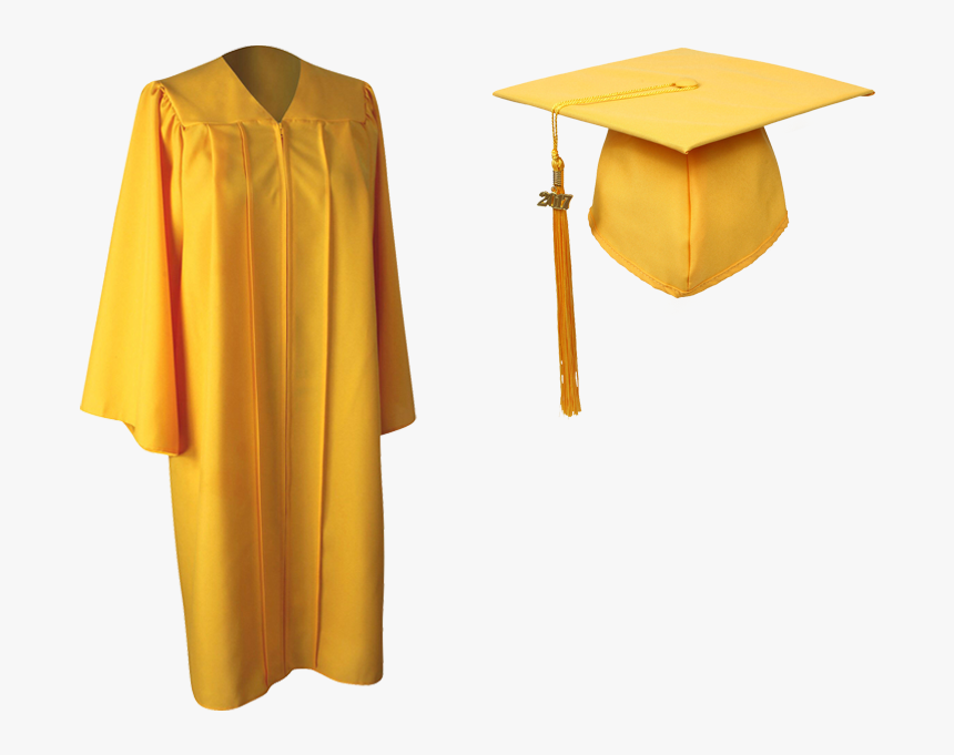 Gold Graduation Cap And Gown - Gold Cap N Gown, HD Png Download, Free Download