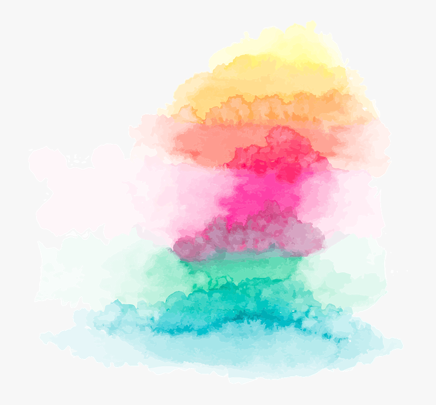 Watercolour, Yellow, Orange, Pink, Turquoise, Blue - Illustration, HD Png Download, Free Download