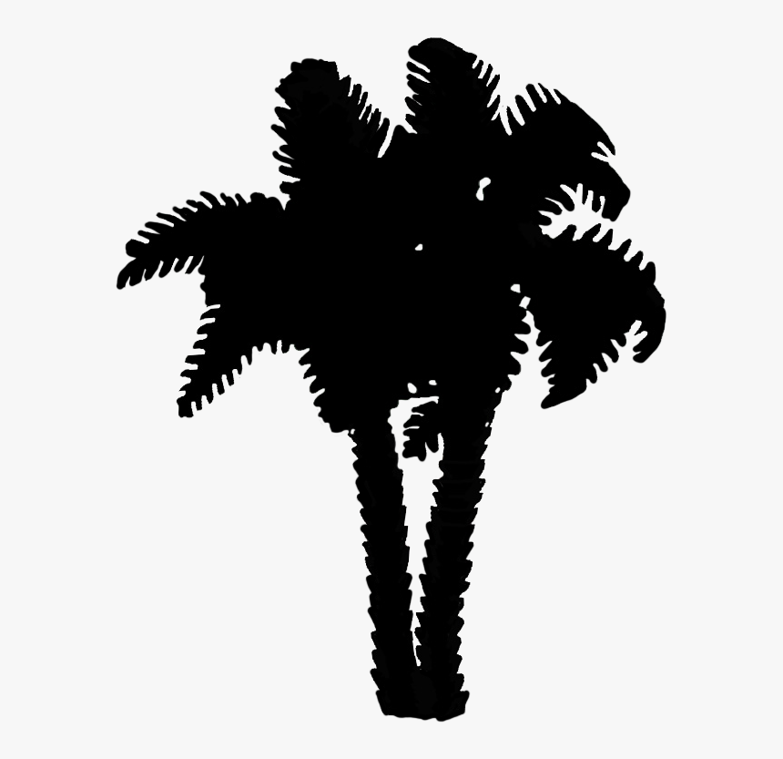 Silhouette Graphic Of Two Palm Trees - Illustration, HD Png Download, Free Download
