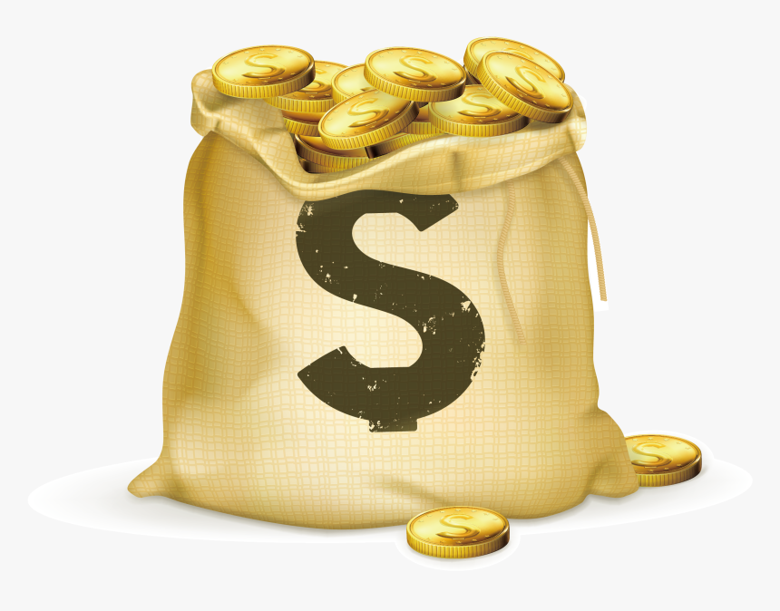 Coins Clipart Bag Full Money - Transparent Background Money Bag, HD Png Download, Free Download