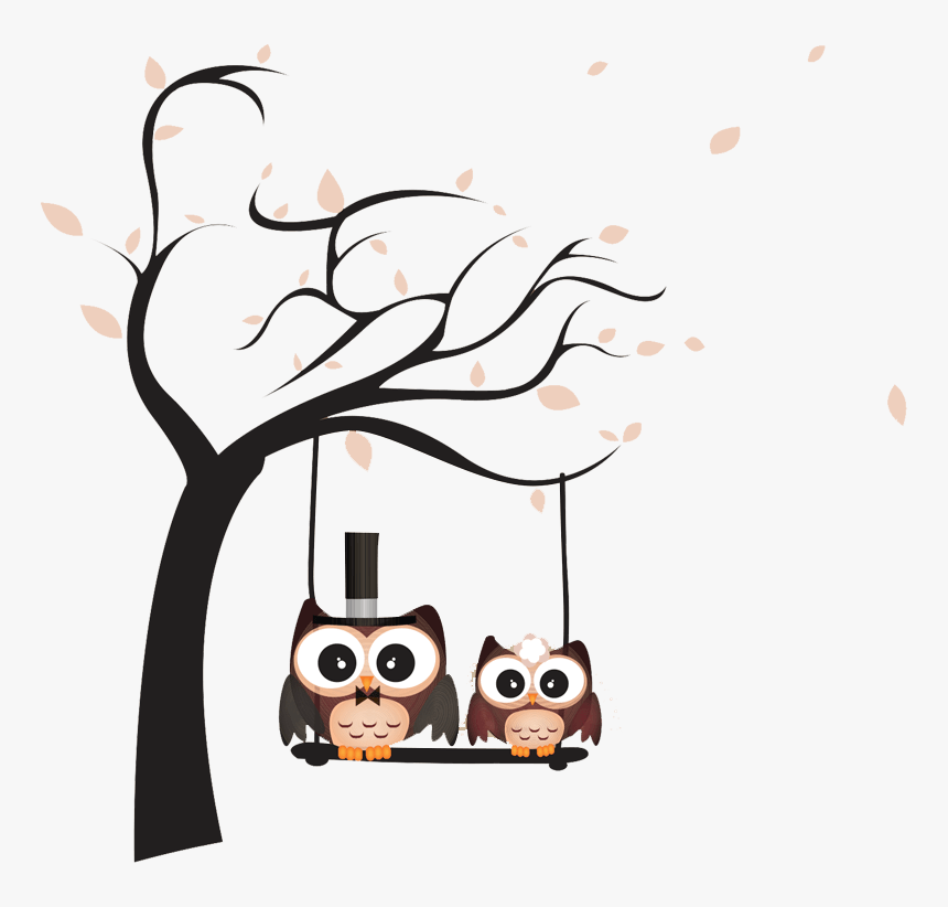 Christmas Background Images Owls , Png Download - Love Birds On Tree Drawing, Transparent Png, Free Download