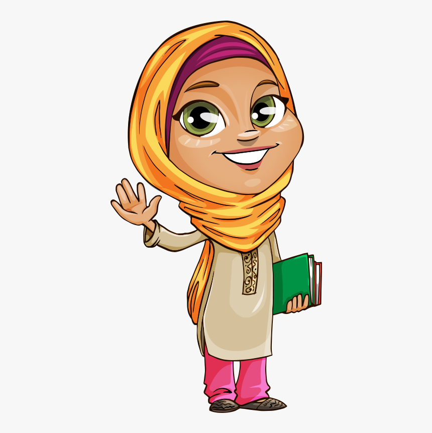 Finger Clipart Islam - Cartoon Muslim Girl, HD Png Download, Free Download