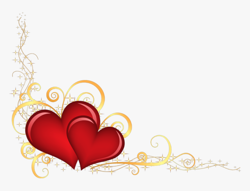 Hearts Border Png - Red And Gold Hearts, Transparent Png, Free Download