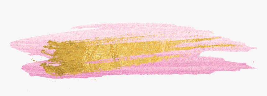 Transparent Paint Streak Png - Gold Pink Brush Stroke, Png Download, Free Download