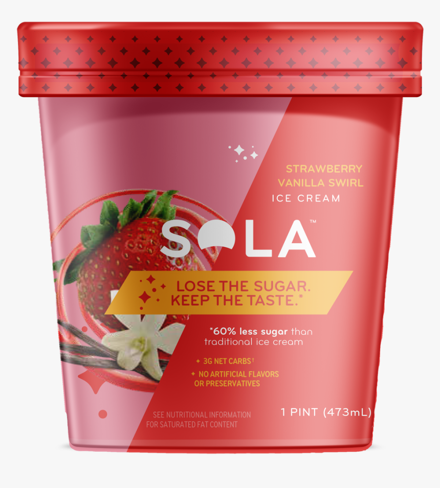 Sola, Strawberry Vanilla Swirl Ice Cream, HD Png Download, Free Download