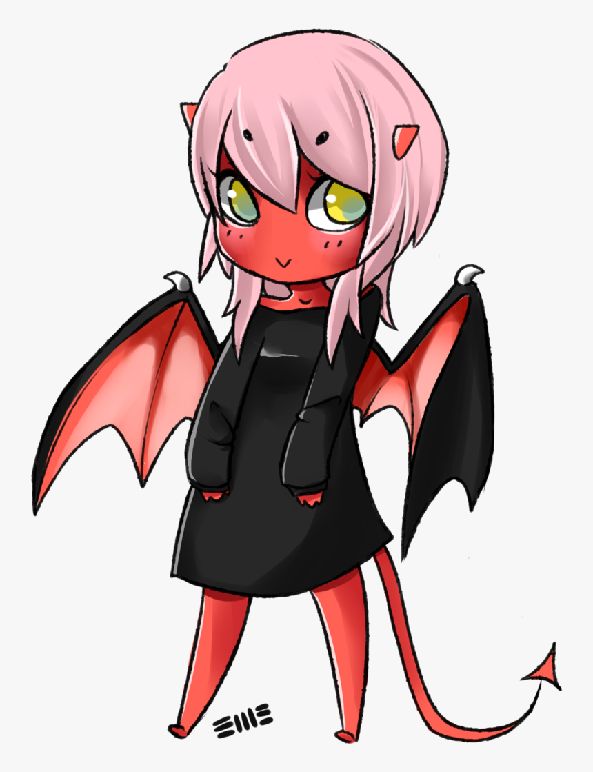 Drawn Demon Chibi - Cute Chibi Demon Girl, HD Png Download, Free Download