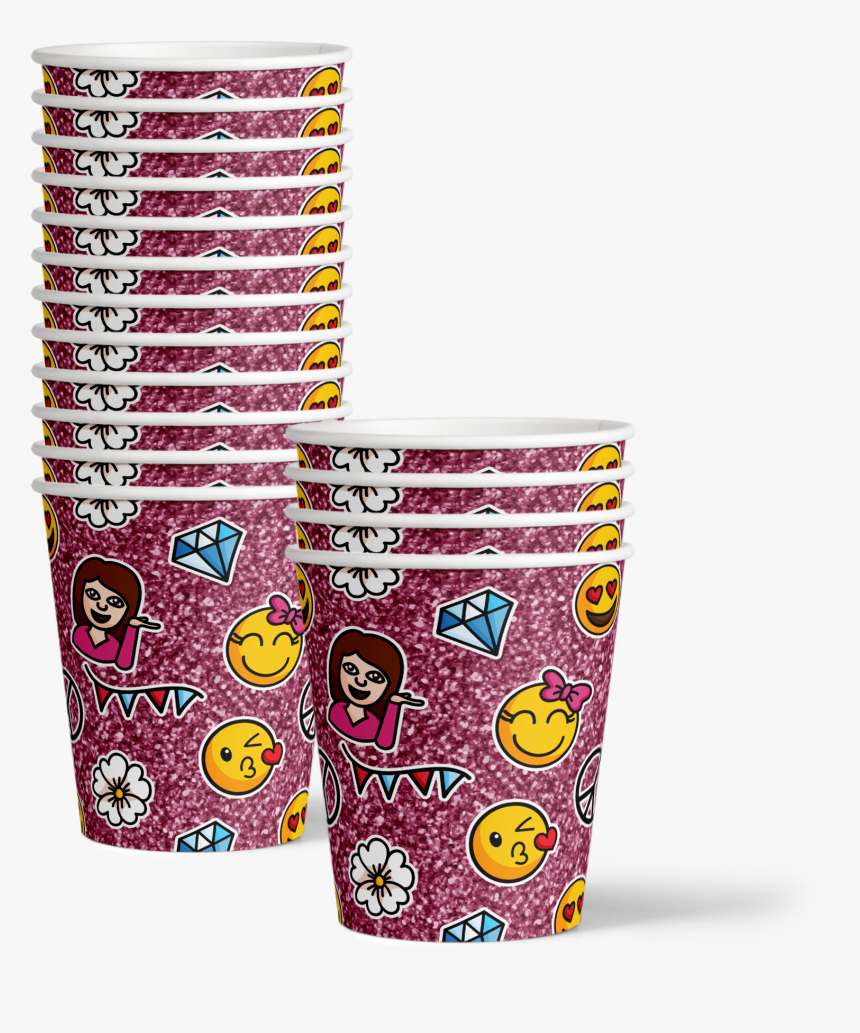 Girl Pink Glitter Emoji Birthday Party Tableware Kit - Ice Cream, HD Png Download, Free Download