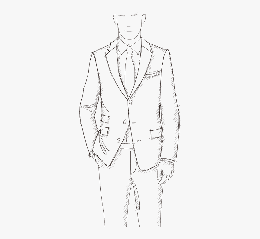 Easy Man In Suit Sketch, HD Png Download, Free Download