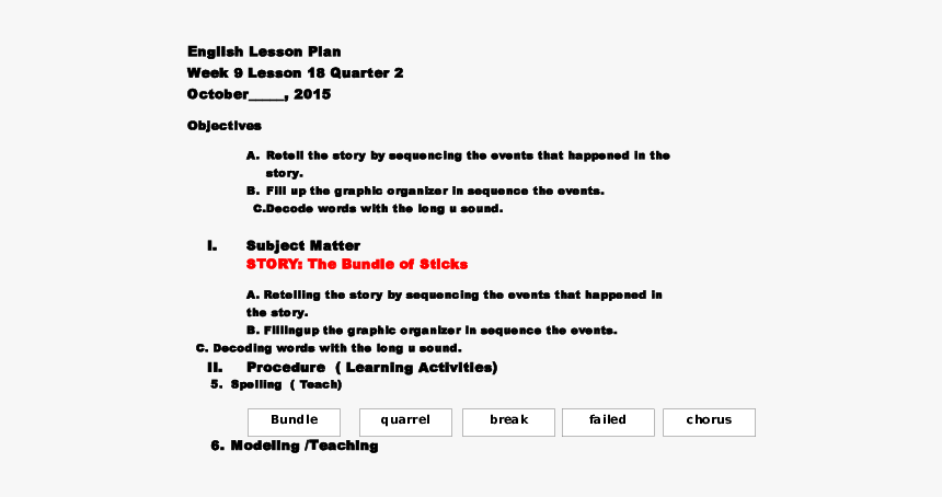 Lesson Plan The Bundle Of Stick, HD Png Download, Free Download