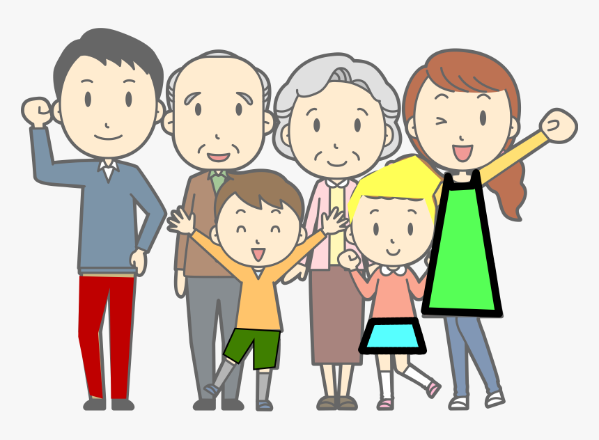 Transparent Family Members Clipart - Family With Grandparents Clipart, HD Png Download, Free Download
