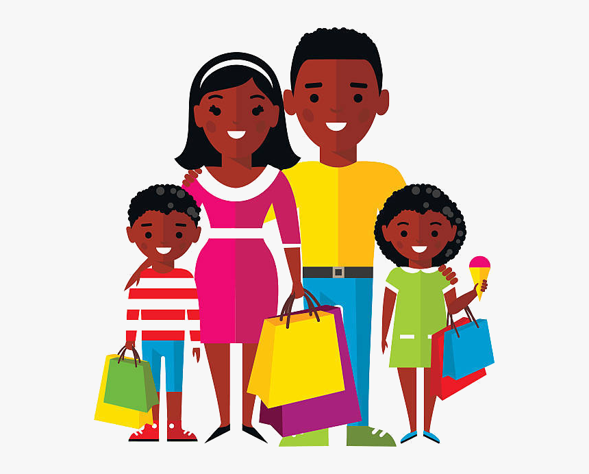 African American Animated Family Clipart , Png Download - African American Family Png, Transparent Png, Free Download