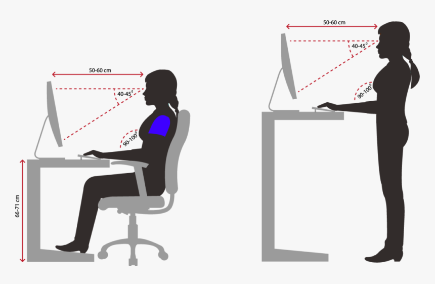 Transparent Person At Desk Png - Good Vs Bad Sitting Posture, Png Download, Free Download