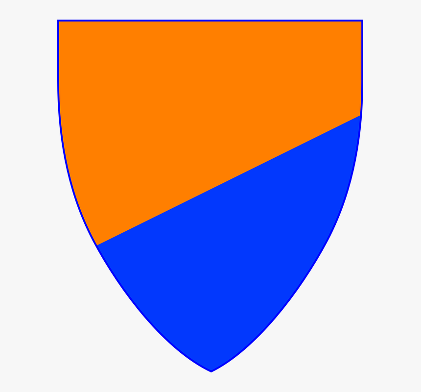 Shield, Coat Of Arms, Blue, Orange - Blue And Orange Shield, HD Png Download, Free Download