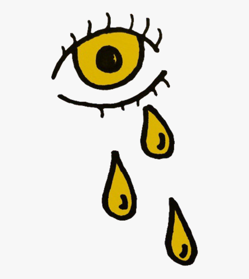 Eye Crying Crybaby Ftestickers Freetoedit - Transparent Yellow Aesthetic Png, Png Download, Free Download