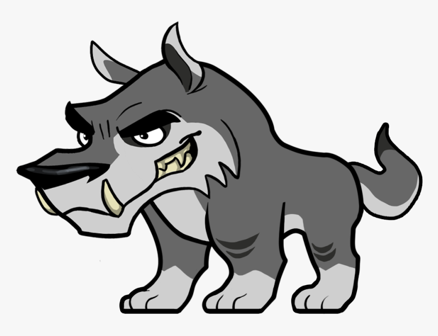 Baby Wolf Mascot - Angry Wolf Cartoon Png, Transparent Png, Free Download