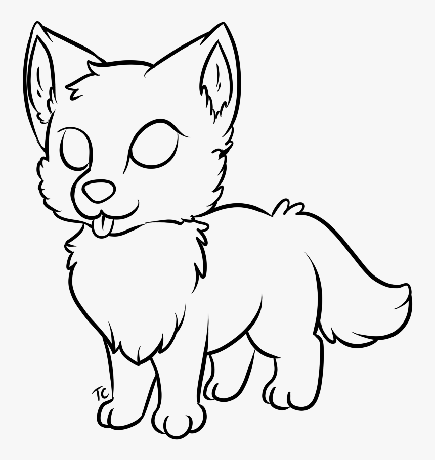 Drawing Werewolf Baby Transparent Png Clipart Free - Easy Wolf Coloring Sheet, Png Download, Free Download