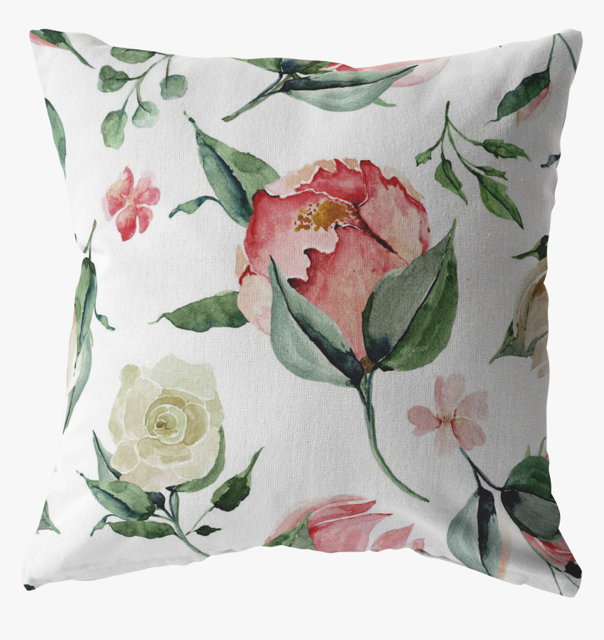 Pink Rose Watercolor Throw Pillow , Png Download - Watercolor Painting, Transparent Png, Free Download