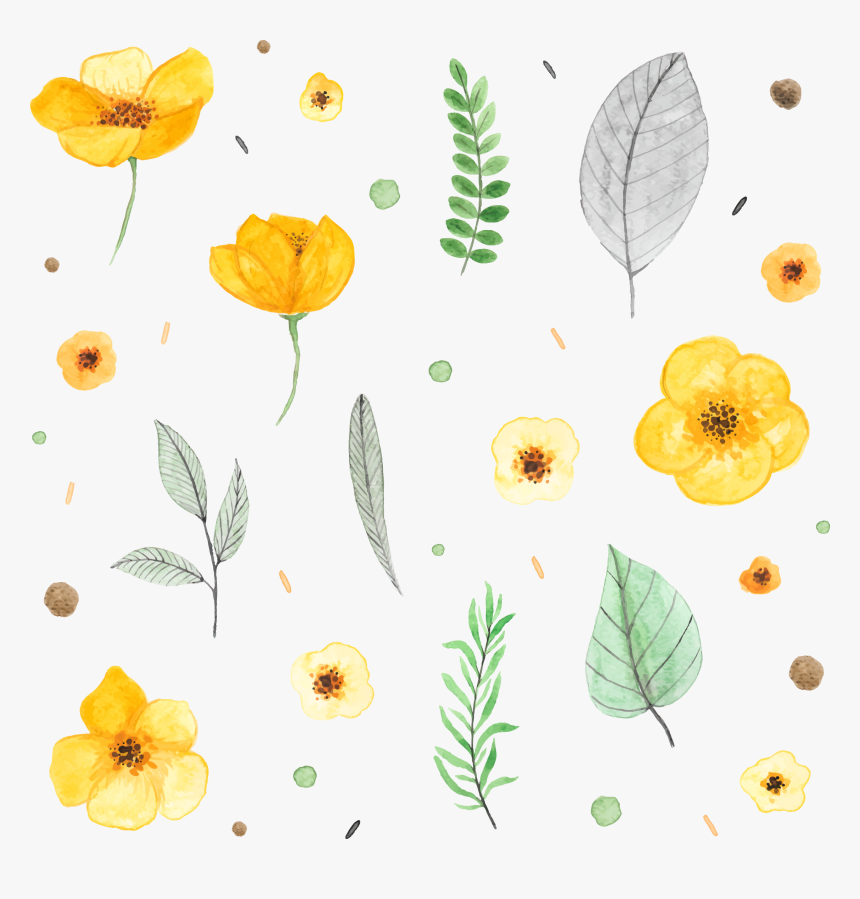 Transparent Watercolor Plants Png - Watercolor Yellow Flower Painting, Png Download, Free Download