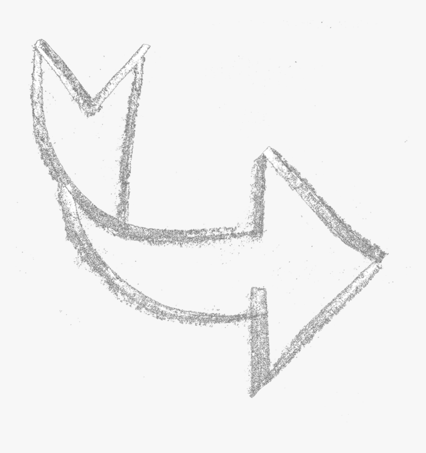 Sketch , Png Download - Sketched White Arrow No Background, Transparent Png, Free Download