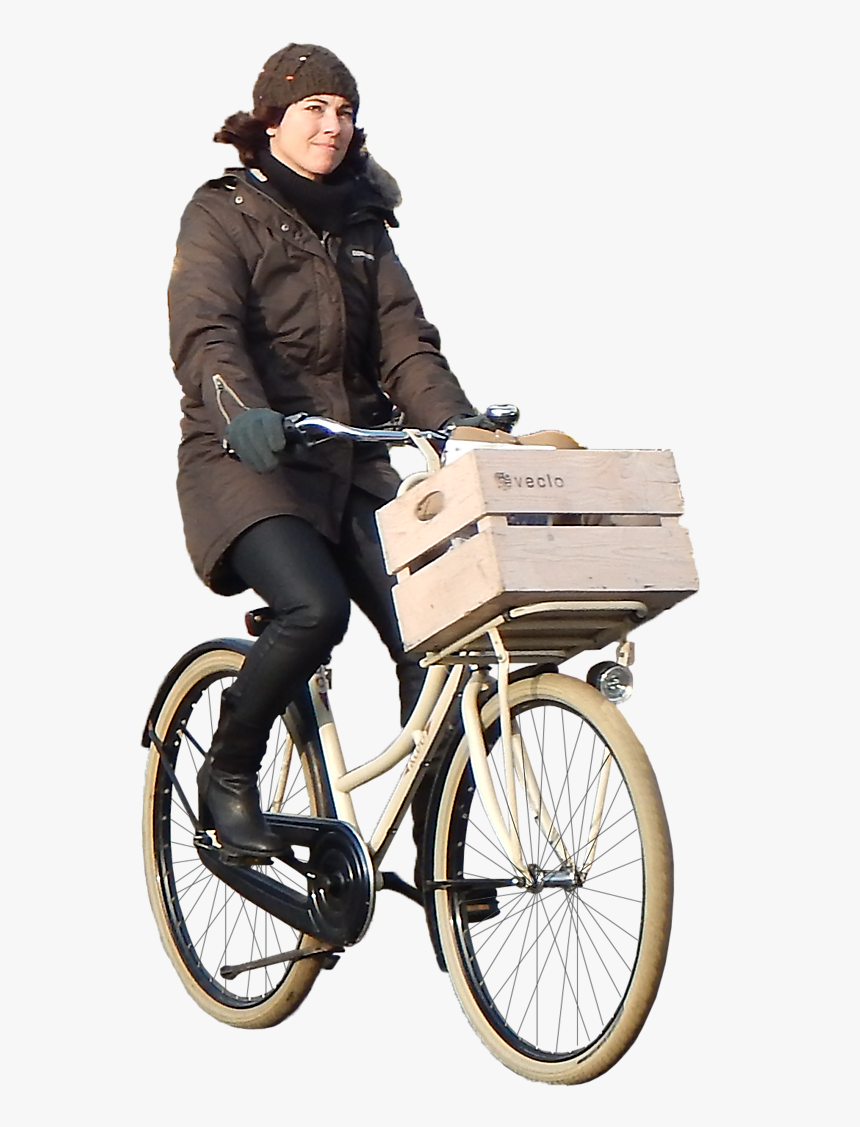 Woman On Bicycle Png, Transparent Png, Free Download