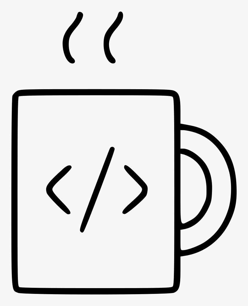 Cup Coffee Code Programming Developer Team Pause - Coffee Programmer Png White, Transparent Png, Free Download