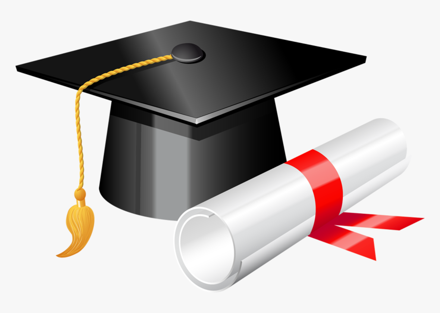 Graduation Cap With Diploma Png Clipart - Clip Art Graduation Cap Png, Transparent Png, Free Download