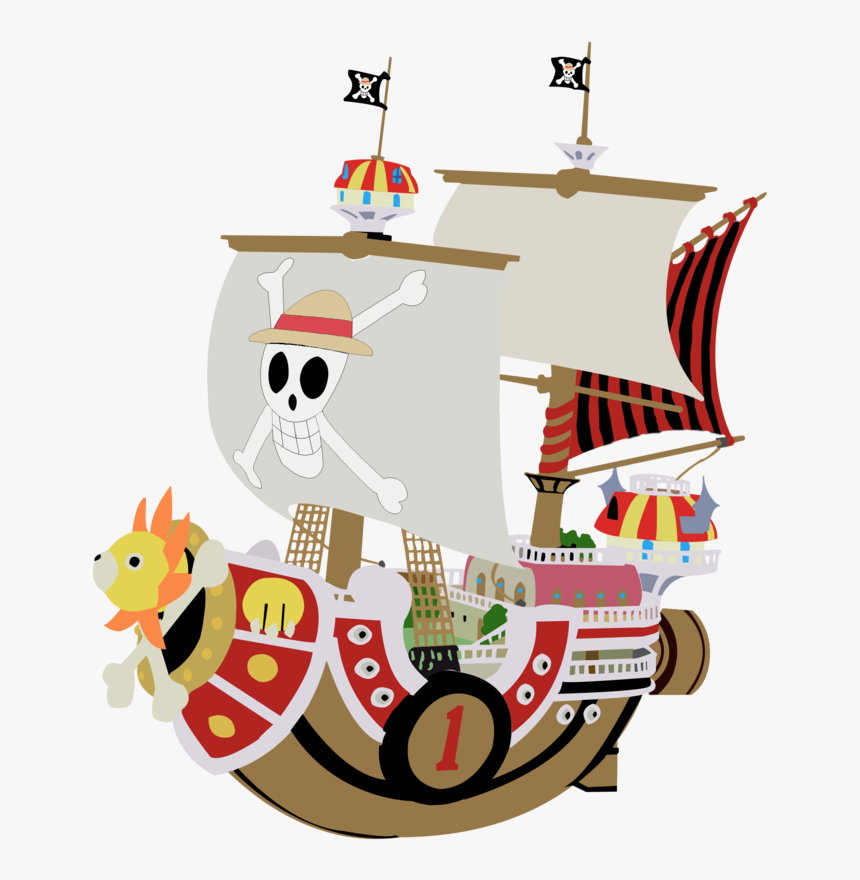 Thousand Sunny Done Entierly With The Pen Tool On Photoshop - One Piece Anime Ship, HD Png Download, Free Download