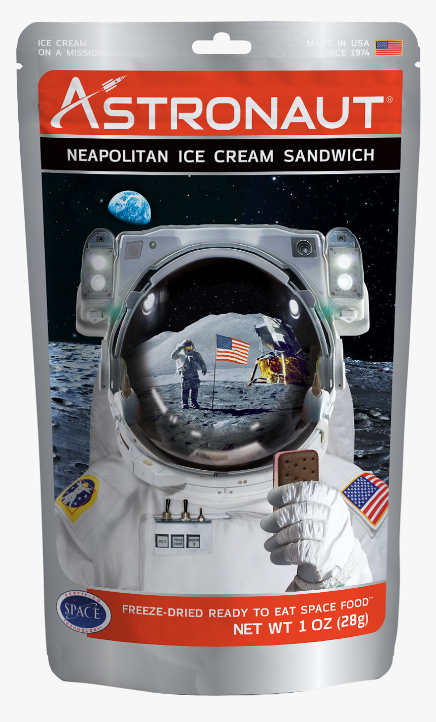 Astronaut Freeze Dried Ice Cream Sandwich Neapolitan - Astronaut Ice Cream Package, HD Png Download, Free Download
