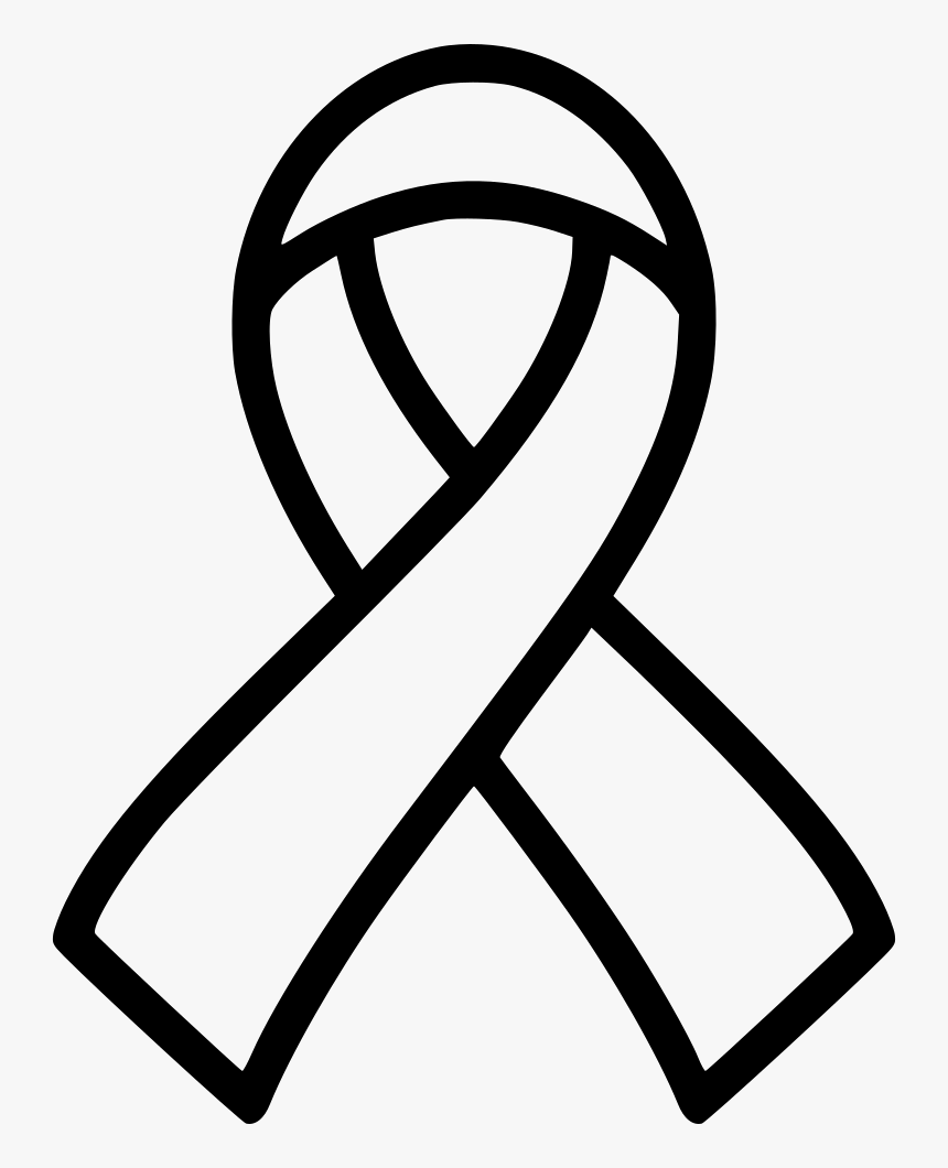 Ribbon Aids Cancer Hiv Solidarity - Cancer Awareness Ribbon Outline, HD Png Download, Free Download