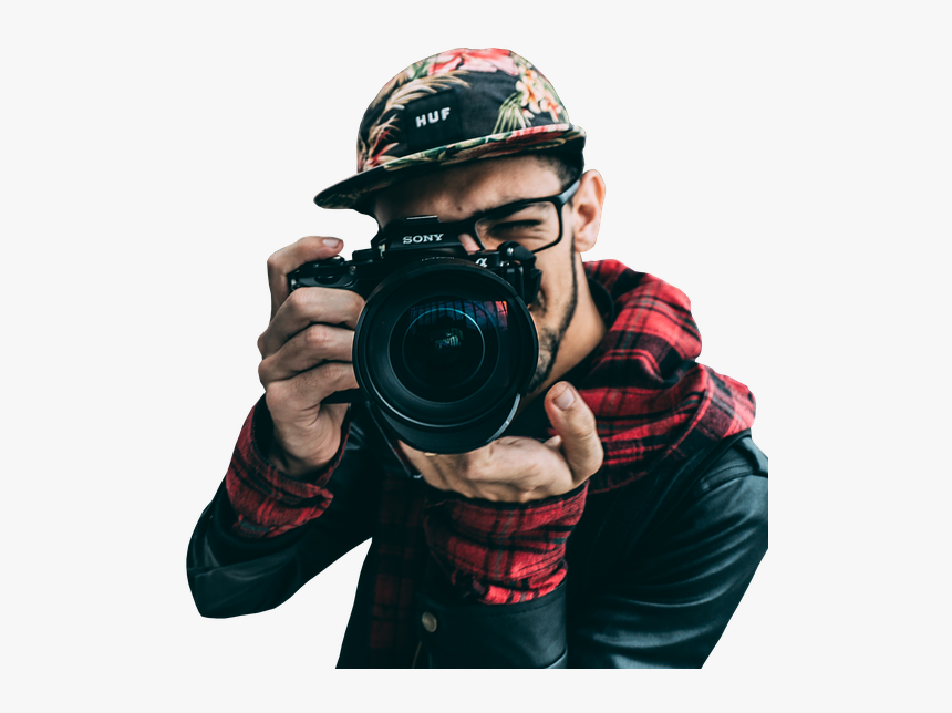 Guy, Camera, Click, Picture, Man, Young, Looking - Guy Holding Camera, HD Png Download, Free Download