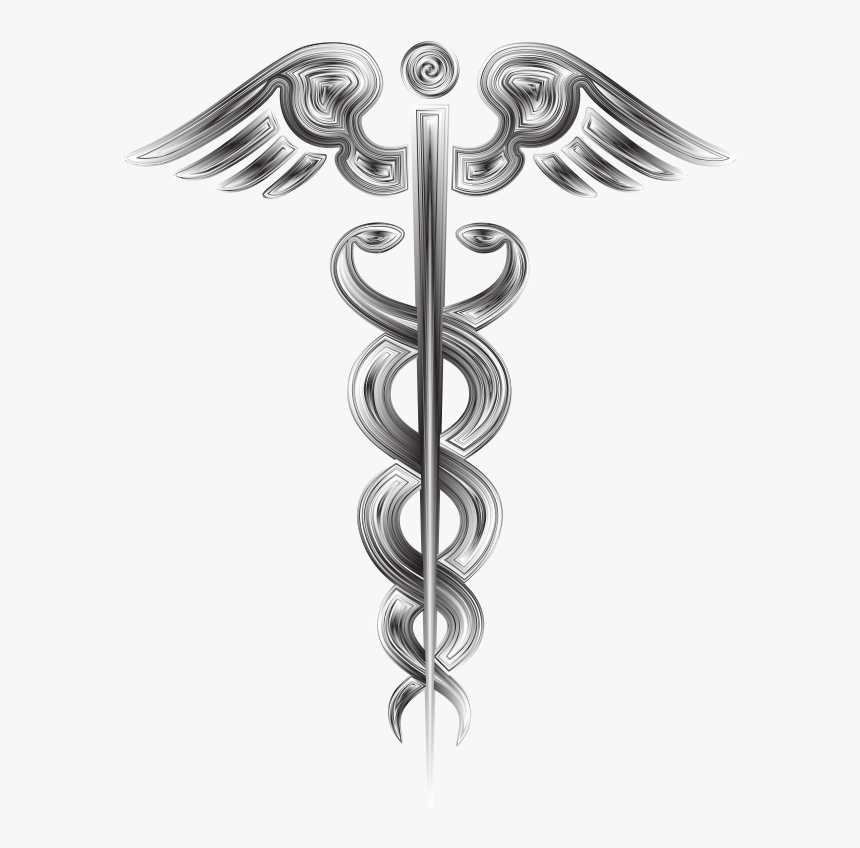 Caduceus Grayscale - Staff Of Hermes, HD Png Download, Free Download