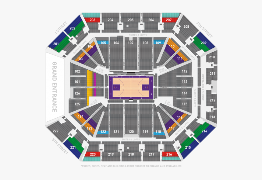 Sacramento Kings Golden 1 Center Seating Chart, HD Png Download, Free Download