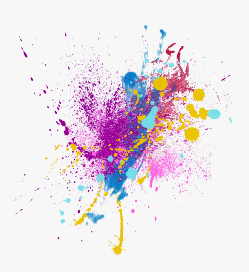 #color #splash #colorsplash #purple #blue #yellow #pink - Color Splash Png For Picsart, Transparent Png, Free Download