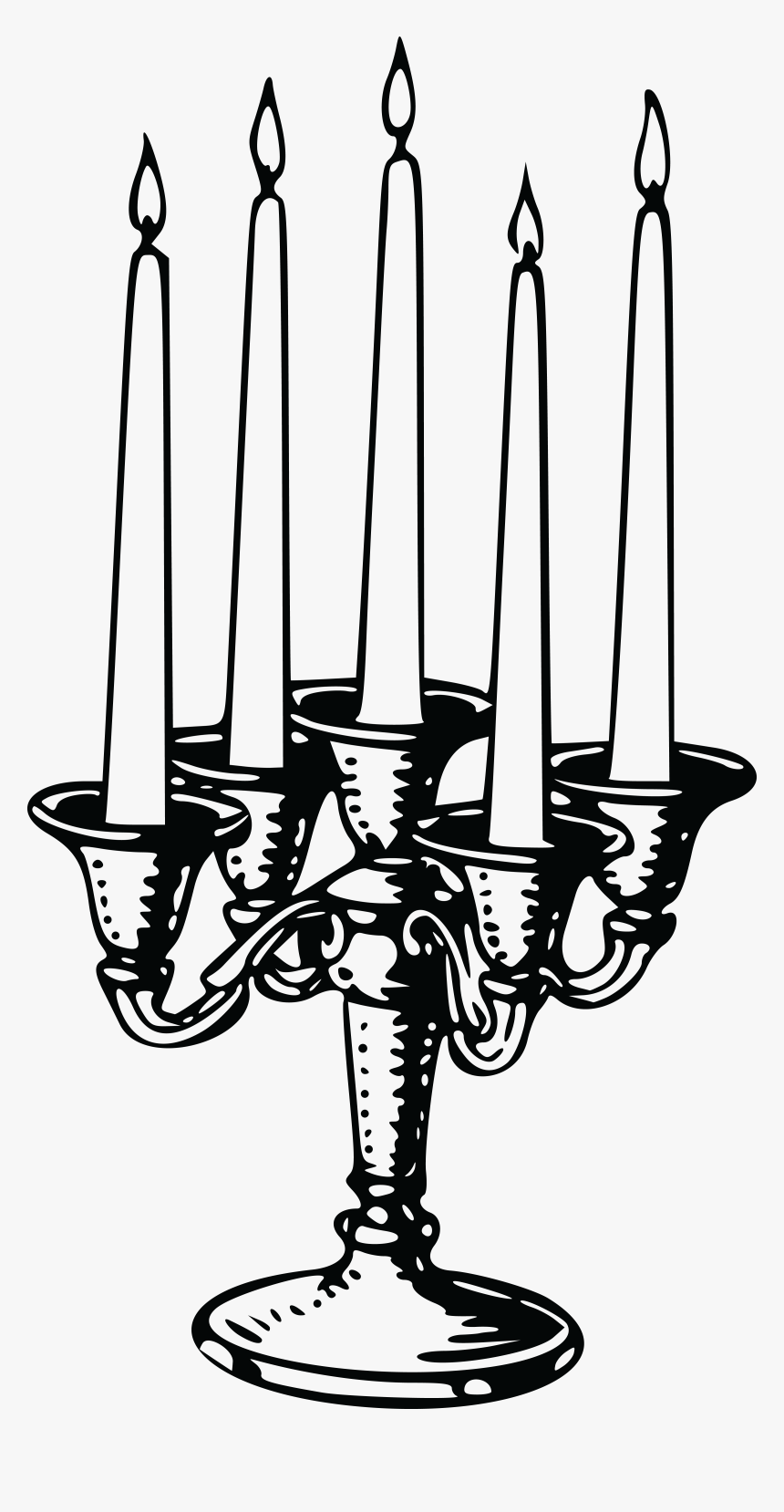 Free Clipart Of A Candle Stick - Groups Of Candles Clip Art Black And White, HD Png Download, Free Download