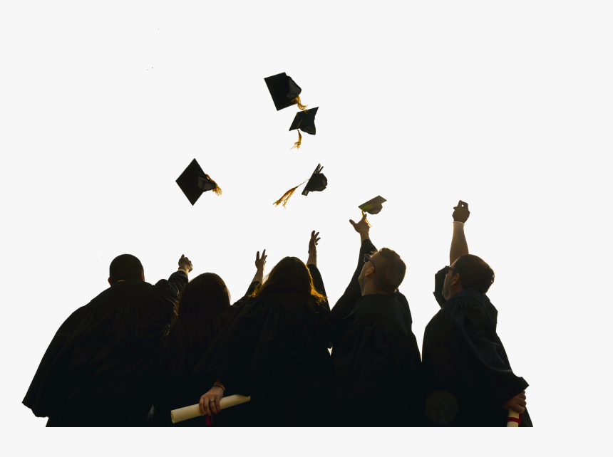 Transparent Graduation Cap Png Transparent - Graduation Caps In The Air Clipart, Png Download, Free Download